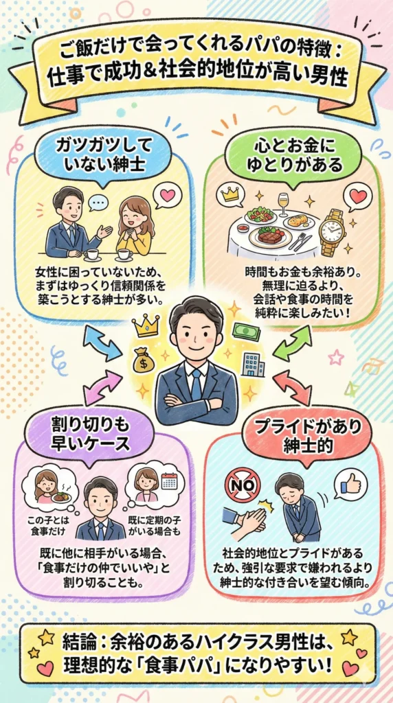 ご飯だけで会ってくれるパパの特徴