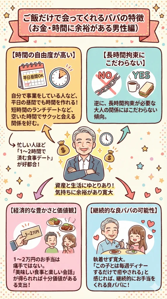 ご飯だけで会ってくれるパパの特徴